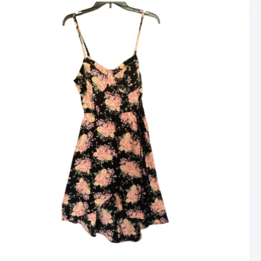 3/$27 Lily Rose floral print dress lightweight padded bust  boho L juniors